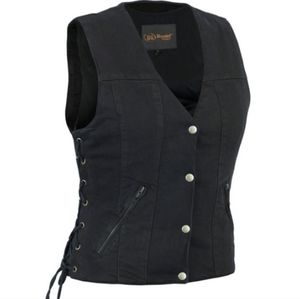 Daniel Smart Women's Denim Biker Vest With Concealed Carry